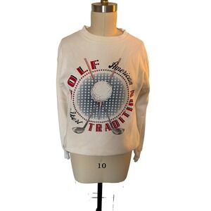 Vintage 90s Golf Sweatshirt by Danaggers Cream Pullover Sportswear